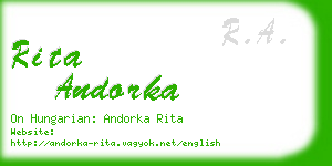 rita andorka business card